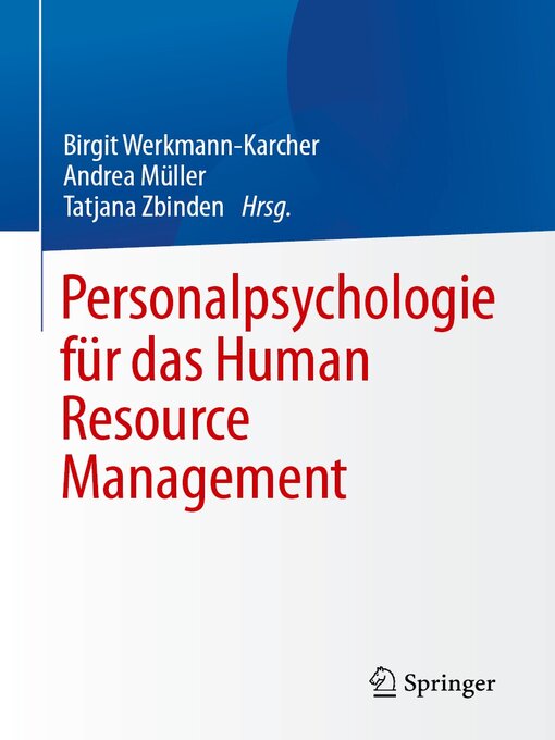 Cover image for Personalpsychologie für das Human Resource Management